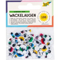 7510 Wiggle Yeux avec Cils Couleurs Assorties Lot de 100