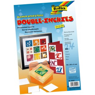 2337 - Double Inchies Matrice Pieces, Extra Forte, 5 x 5 cm, Lot de 24, Blanc