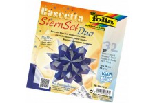 Bascetta - Kit de bricolage etoile 'bleu/argent', 15x15cm - lot de 32 feuilles - diametre etoile 20cm