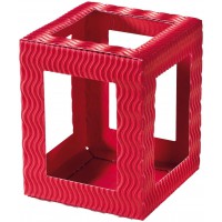 - Lot de 5 Mini Carton ondule Rouge, 10 x 10 x 12 cm, a  emboiter sans Colle, ideal pour creer des lanternes Individuelles ou de