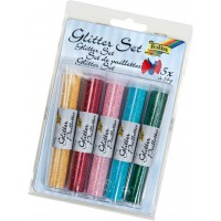 6 3800 776 Poudre glitter 5 tubes a 14g assortis, unique