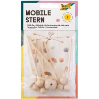 2280 etoile Mobile en Bois a 6 Branches a emboiter avec Crochet en metal pour Suspension Diametre env. 22 cm