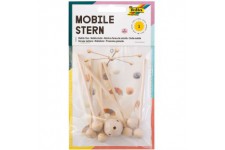 2280 etoile Mobile en Bois a 6 Branches a emboiter avec Crochet en metal pour Suspension Diametre env. 22 cm