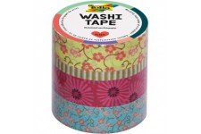 26405 Lot de 4 Rubans Autocollants Washi Tape Motifs Floraux