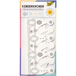 23309 - kinderkronen dans 3 Formes Assortis, Lot de 6, Blanc