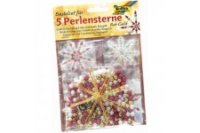 12520 Kit de Bricolage pour 5 etoiles en Perles Rouge/dore/Blanc Perle Ideal comme decoration de Noel