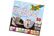 492/1010 - Feuilles Pliantes japonaises - 10 x 10 cm - 80 g/m² - 50 Feuilles Assorties en 10 Motifs - Ideal pour de Magnifiques 