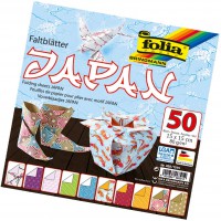 492/1515 - Feuilles Pliantes japonaises 15 x 15 cm, 80 g/m², 50 Feuilles Assorties en 10 Motifs - Ideal pour de Magnifiques Figu