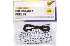 33903 - Rubber Boucles Lettres Perles, 100 Pieces, Blanc
