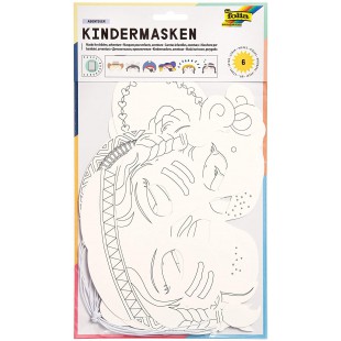 23219 - Enfants Lot de 6 Masques Aventure en 6 Motifs Assortis, Blanc