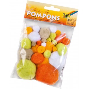 Pompons 50393 - Bleu Ton sur Ton - Differentes Tailles