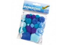 Pompons 50393 - Bleu Ton sur Ton - Differentes Tailles