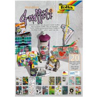 48349 Grafitti Bloc de 20 feuilles assorties 270 g/m² env. 24 x 34 cm