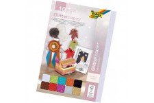 880409 Papier paillete 10 couleurs assorties env. 24 x 34 cm