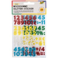 23797 caoutchouc mousse glitter Stickers pour, chiffres