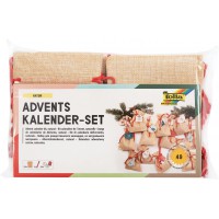 63121 Calendrier de l'Avent avec sachets en Toile de Jute 2 m de Long, 24 sachets de 10 x 13 cm et 24 etiquettes a  Chiffres pou