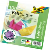 - 6 1222 632 Papier a  Plier 70 g 15x15cm 100 Feuilles Couleurs Assorties, 615510, Nacre