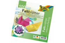 - 6 1222 633 Papier a  Plier 70 g 20x20cm 100 Feuilles Couleurs Assorties, 615378, Assortis