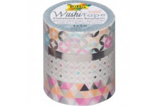 26417 Ruban adhesif decoratif de papier washi tape Hot Foil Argent, Lot de 4