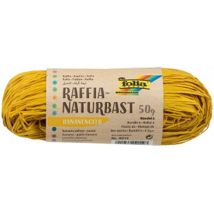 9014 Raffia Naturbast, 50 g, jaune banane