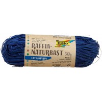 Raffia 9036 - Raphia Naturel Outremer - 1 Paquet de 50 g - Ficelle en melange de Paille Naturelle - Ideal pour Les travaux manue