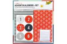 9395 - Calendrier de l'Avent style avec 24 sachets en papier de qualite alimentaire de 10 x 17,5 x 5,5 cm, ruban de satin de 7 m