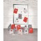 9395 - Calendrier de l'Avent style avec 24 sachets en papier de qualite alimentaire de 10 x 17,5 x 5,5 cm, ruban de satin de 7 m