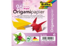 9100 Lot de 96 Feuilles a  Plier Origami 10 x 10 cm, 80 g/m², Assorties en 12 Couleurs differentes - Ideal pour Le Pliage du Pap