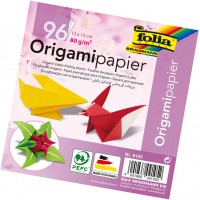 Folia Pliable Feuilles Origami 80 g/m², 96 Feuilles en 12 Couleurs Assorties, 13 x 13 cm