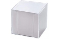 Boite de verre fume 10x10x10cm papier blanc