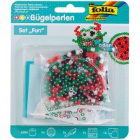 - Kit de demarrage Amusant, Plaque de Stylo Ronde, 220 Perles, Une Pince a  epiler, Un Papier a  Repasser et Un Mode d'emploi (f