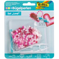 - Kit de demarrage Amusant, Plaque en Forme de coeur, 220 Perles, Une Pince a  epiler, Un Papier a  Repasser et Un Mode d'emploi
