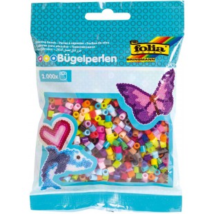 - Lot de 2000 Perles a  Repasser Assorties en 22 Couleurs differentes, diametre : Environ 5 mm, Excellent complement aux plaques