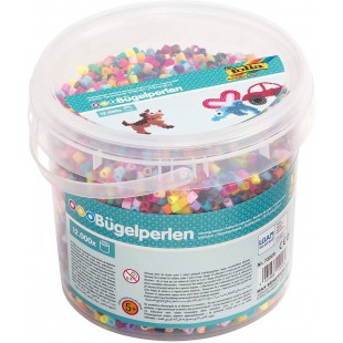 - Seau de 12 000 Perles a  Repasser Assorties en 22 Couleurs differentes, diametre : Environ 5 mm, Excellent complement aux plaq