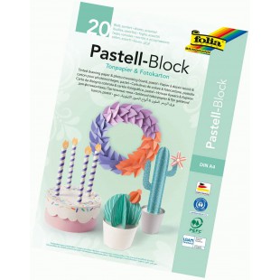 678 - Bloc pastel avec 10 feuilles de papier cartonne et carton photo, format A4, couleurs assorties - La base ideale pour de no