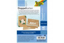 Cartes doubles : environ 10,5 x 15 cm, chacune 5 cartes (220 g/m²), enveloppes et insertions, marron naturel - Ideal pour les in