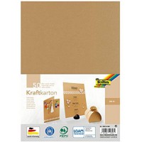 692/4/98 - Carton kraft naturel, 230 g/m², DIN A4, 50 feuilles, pour bricoler et creer des cartes de voeux, invitations, cartes 