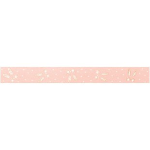 26128 Washi Ruban adhesif en Papier de Riz Motif Lapin Rose dore 5 m x 15 mm, ideal pour decorer et decorer.