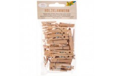 2294 Lot de 48 Pinces en Bois Naturel 3 Tailles Assorties Ideal pour Les Notes, Les decorations et Les Photos