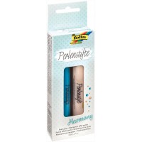 Lot de 2 stylos a  perles Harmony de 30 ml de couleur nacree et turquoise a  base d'eau pour 3D points de couleur sur papier, te