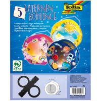 - Lot de 5 lanternes Rondes en Carton Photo-a€ Coller Ensemble-Diametre 19 cm-Decoupe de la fenetre : Environ 13,5 cm, 10128811,