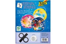 - Lot de 5 lanternes Rondes en Carton Photo-a€ Coller Ensemble-Diametre 19 cm-Decoupe de la fenetre : Environ 13,5 cm, 10128811,