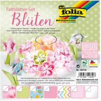 40119 Lot de 50 feuilles pliantes en 2 tailles, 50 feuilles au format 15 x 15 cm + 120 feuilles au format 7,5 x 7,5 cm, assortie