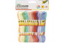 23993 - Fil a  broder pastel, 100 % coton, 52 echeveaux de 8 m, 26 couleurs assorties, pour broderie, nouage et bricolage