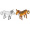 - Lot de 4 Animaux en Carton, 10067513, colore