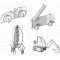 - Lot de 4 Figurines de vehicules en Carton, 10067514, colore