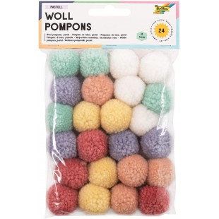 Pompons en Laine Pastel, Assortis en 6 Couleurs, Environ 3 cm de diametre, ideal pour Les travaux manuels colores, Mul