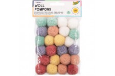 Pompons en Laine Pastel, Assortis en 6 Couleurs, Environ 3 cm de diametre, ideal pour Les travaux manuels colores, Mul