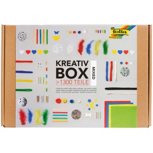 935 - Boite creative avec melange de materiaux colores pour bricolage et decoration, plus de 1300 pieces