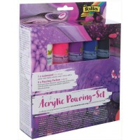 Kit de verseur acrylique I intensif avec 5 verseurs de 60 ml et 1 toile circa 15 x 15 cm